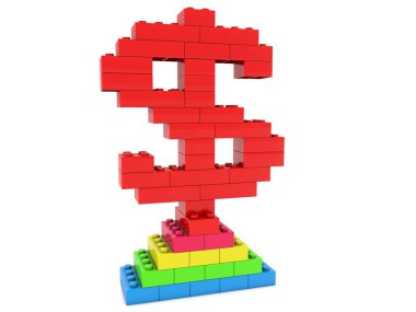 Renkli piramit üzerinde dolar işareti