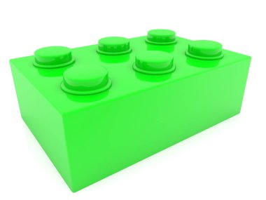 Oyuncak tuğla beyaz yeşil renkte