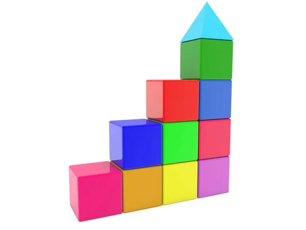 Toy Cubes Various Colors Roof — Stock Photo, Image