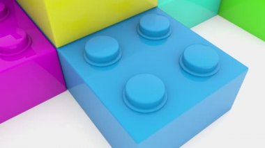 Beyaz renkli oyuncak tuğla yığılmış