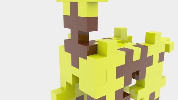 Puzzle Žirafy Bílém — Stock video