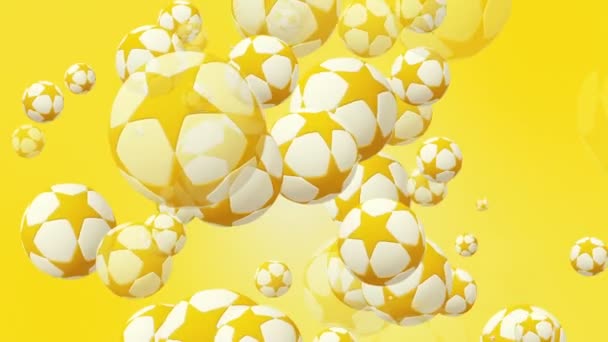 Bolas Futebol Branco Com Estrelas Amarelas — Vídeo de Stock