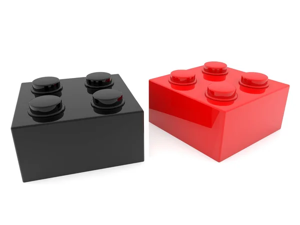 Two Small Toy Bricks White — Stock Photo, Image