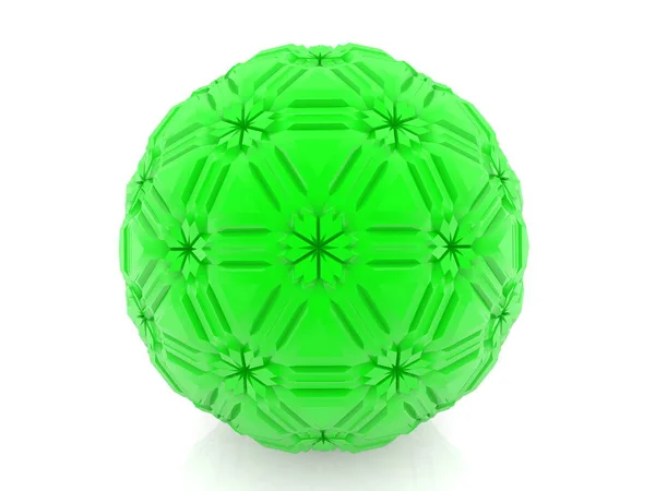白の抽象的な緑色のボール — ストック写真