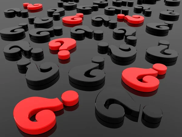 Question Marks Black Red Black — Stock Photo, Image