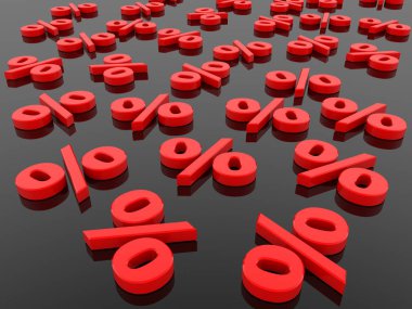 Yüzdeler kırmızı siyah