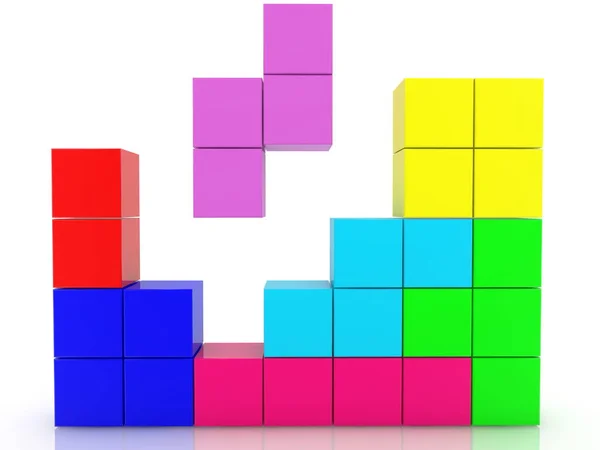 Construcción Cubos Diferentes Colores — Foto de Stock
