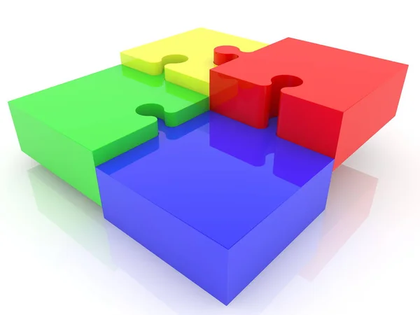 Puzzle Konzept Verschiedenen Farben — Stockfoto