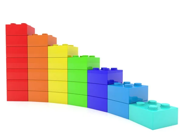 Buntes Diagramm Aus Spielzeugsteinen — Stockfoto