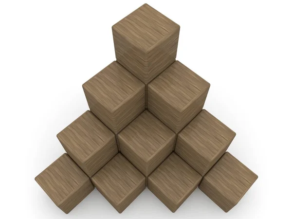 Oyuncak Tahta Bloklarla Soyut Piramit — Stok fotoğraf