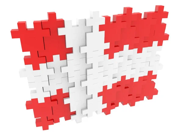 Abstract Denmark Flag Build Puzzle Pieces — Stock Photo, Image