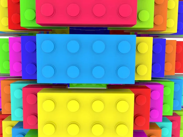 Farben Treppenkonzept Aus Bunten Spielzeugsteinen — Stockfoto