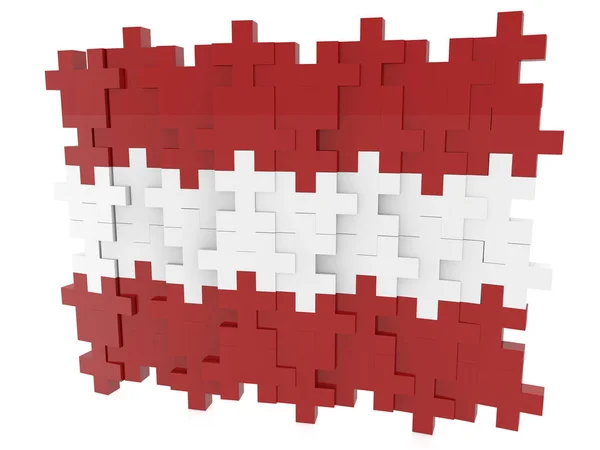 Abstrakte Lettische Flagge Aus Puzzleteilen Gebaut — Stockfoto