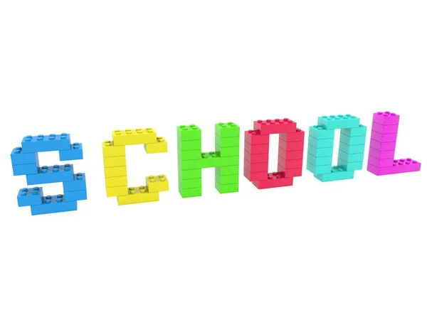 School Concept Build Toy Bricks — Stock Photo, Image