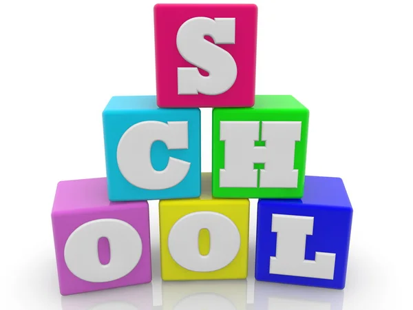 School Concept Toy Cubes — Stock Photo, Image