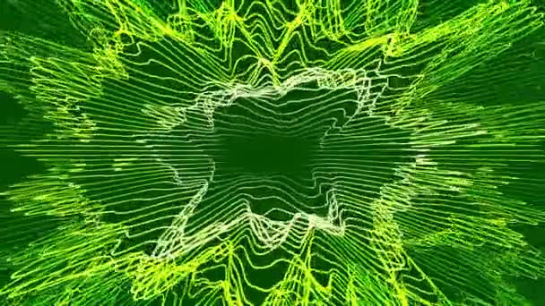 Linee Astratte Deformi Verde — Video Stock