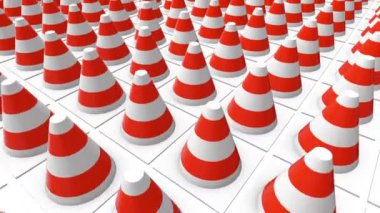 Trafik konileri beyaz hareketli