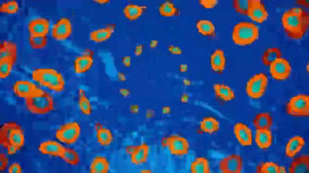 Círculos Abstratos Peças Rotativas Azul — Vídeo de Stock