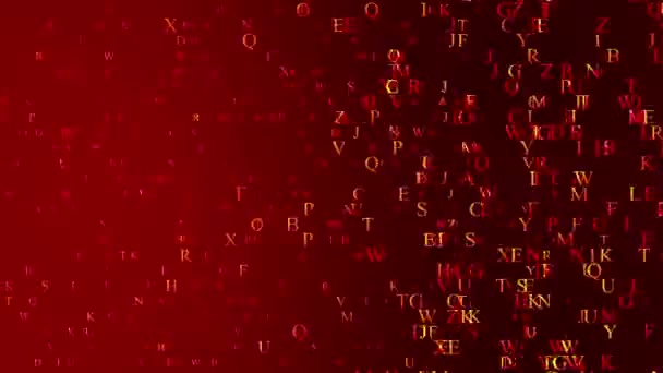 Bewegende Letters Kleuren Rood Geel — Stockvideo