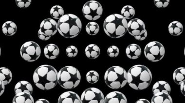 Futbol topları ile siyah yıldız