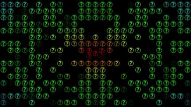 Soru işaretleri siyah çeşitli renklerde değiştirme