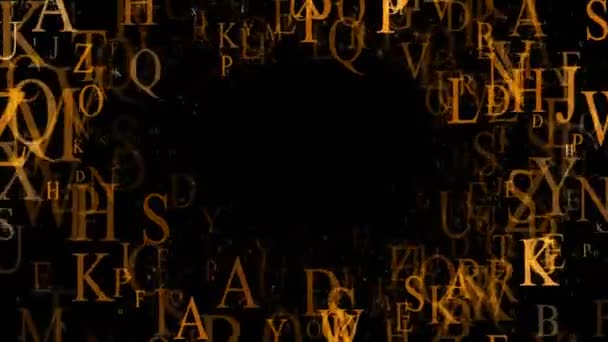 Abstract Letters Black Background — Stock Video