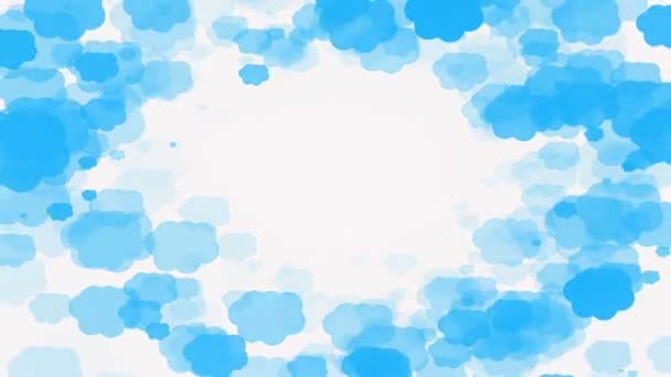 Nuvens Azuis Abstratas Sobre Fundo Branco — Vídeo de Stock