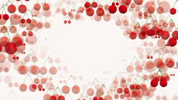 Ciliegie Ribes Rosso Sfondo Bianco — Video Stock
