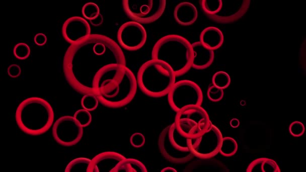 Cercles Rouges Abstraits Sur Noir — Video