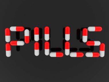 Siyah kırmızı ve beyaz hap hapları kavram yapıdan