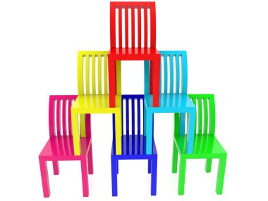 Piramit koltukları çeşitli renklerde