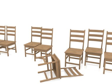 Gevşek doğrultusunda ahşap sandalye