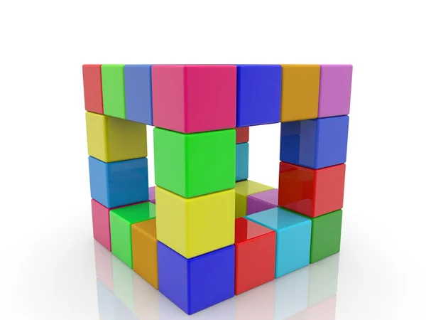 Würfel Rahmendesign Verschiedenen Farben — Stockfoto