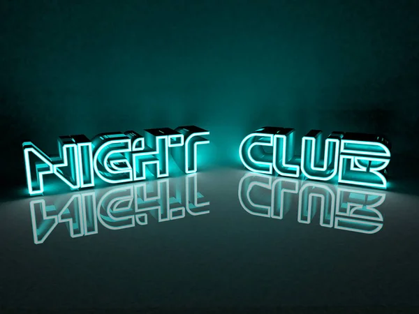 Club Nocturno Inscripción Luz Neón Color Azul —  Fotos de Stock