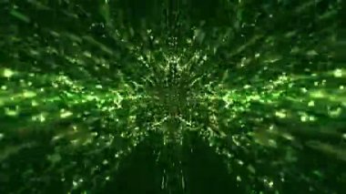 Saçılan yeşil soyut tünel