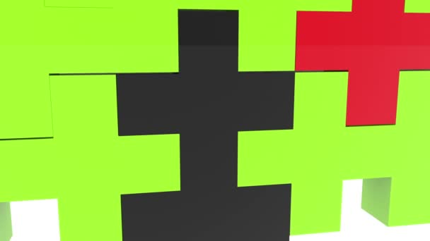 Zielone Drzewo Koncepcja Kompilacji Puzzle — Wideo stockowe