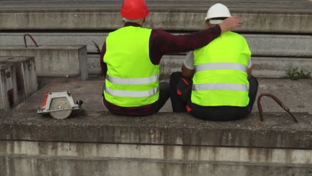 Worker Comforts Crying Friend — Stock Video