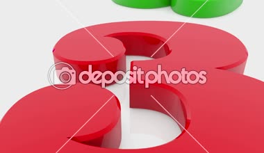 Beyaz arka plan üzerinde renkli numaraları