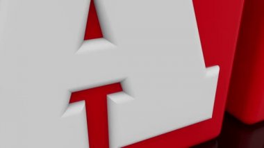 Satılık kavramı kırmızı oyuncak küplerin siyah