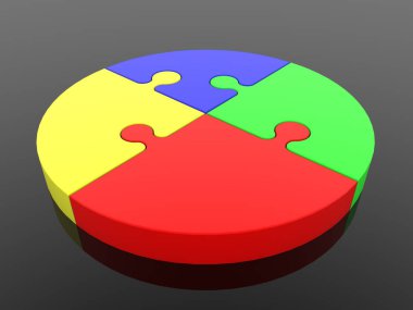 Siyah arka planda çeşitli renklerde adet yuvarlak bulmaca