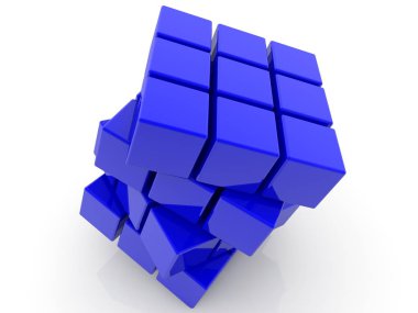 Mavi renkli oyuncak küpleri soyut tasarım