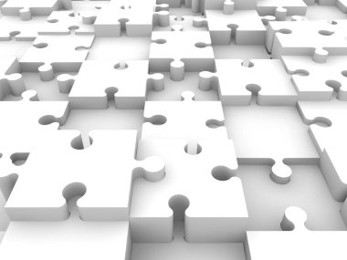 Arka plan beyaz bulmaca parçaları