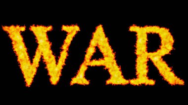 Savaş metni word kavramı siyah arka plan üzerine yazma