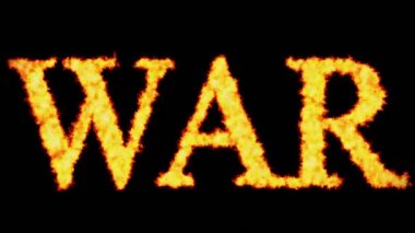 Savaş metni word kavramı siyah arka plan üzerine yazma