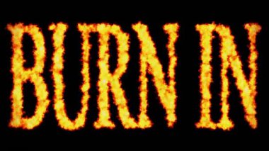 Metin kelime kavram siyah arka plan üzerine yanma yanmak