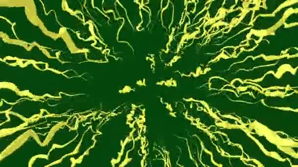 Abstrato Movimento Linhas Amarelas Fundo Verde — Vídeo de Stock