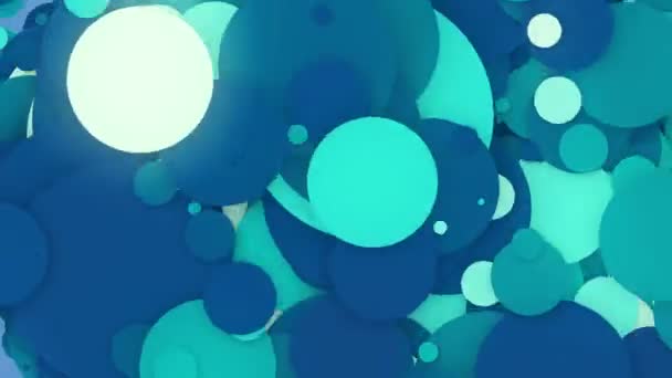 Círculos Móveis Abstratos Cores Azul Branco — Vídeo de Stock