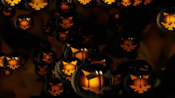 Têtes Citrouille Halloween Volantes Orange Foncé — Video