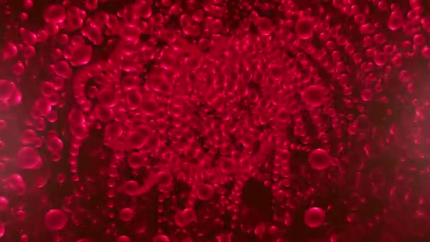 Абстрактні Кульки Обертових Частин Червоному — стокове відео