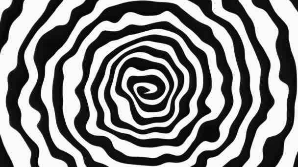 Espiral Abstrato Preto Branco — Vídeo de Stock